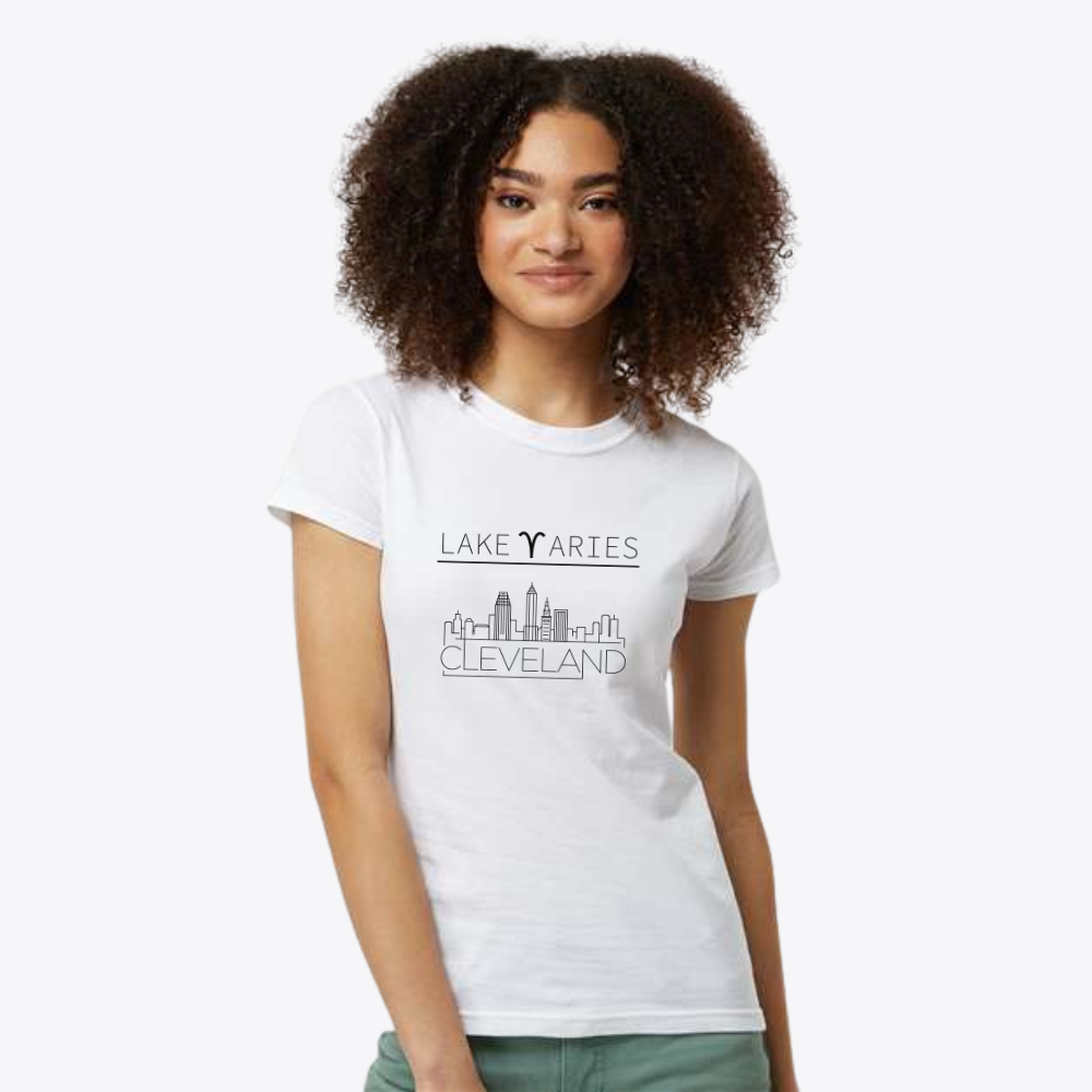 Ladies Fit Lake Aries Cleveland Sky Fine Jersey Slim Fit T-Shirt