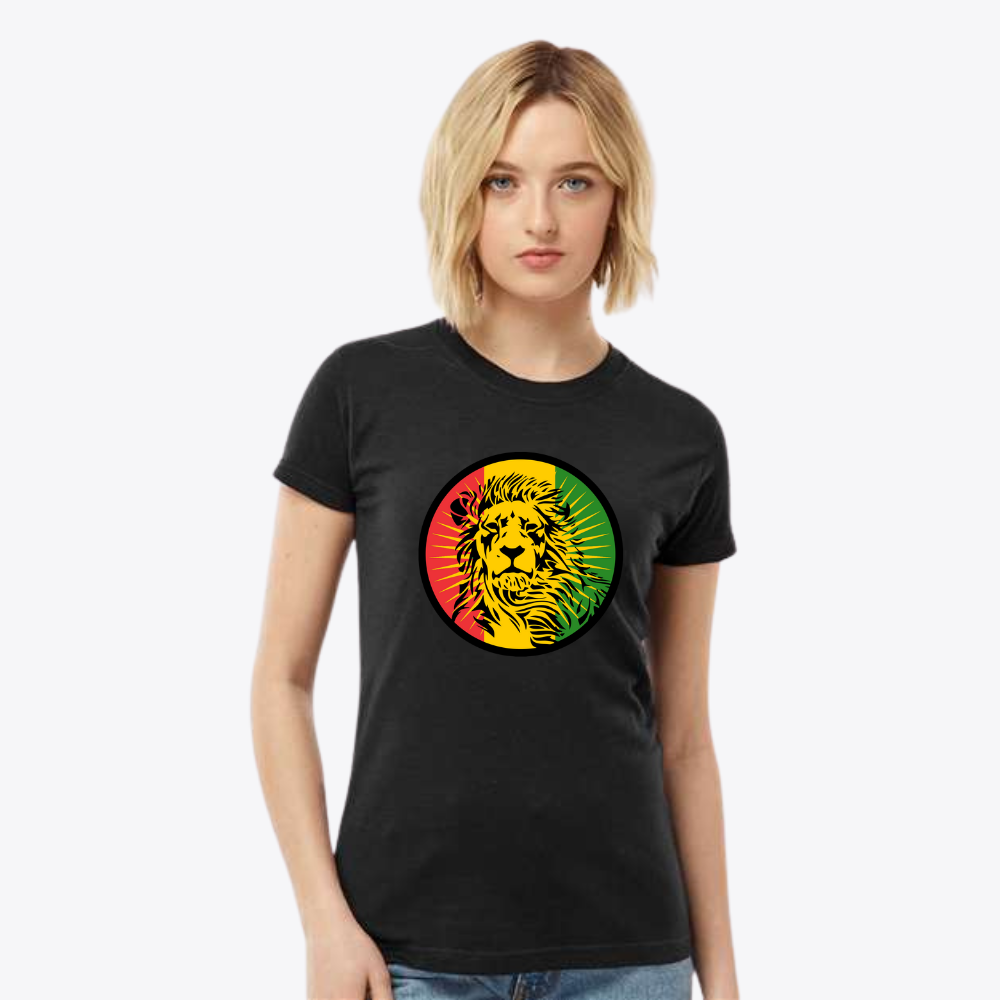 Ladies fit Reggae Lion Fine Jersey Slim Fit T-Shirt