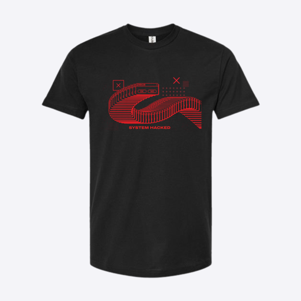 Unisex System Hacked Fine Black Jersey T-Shirt