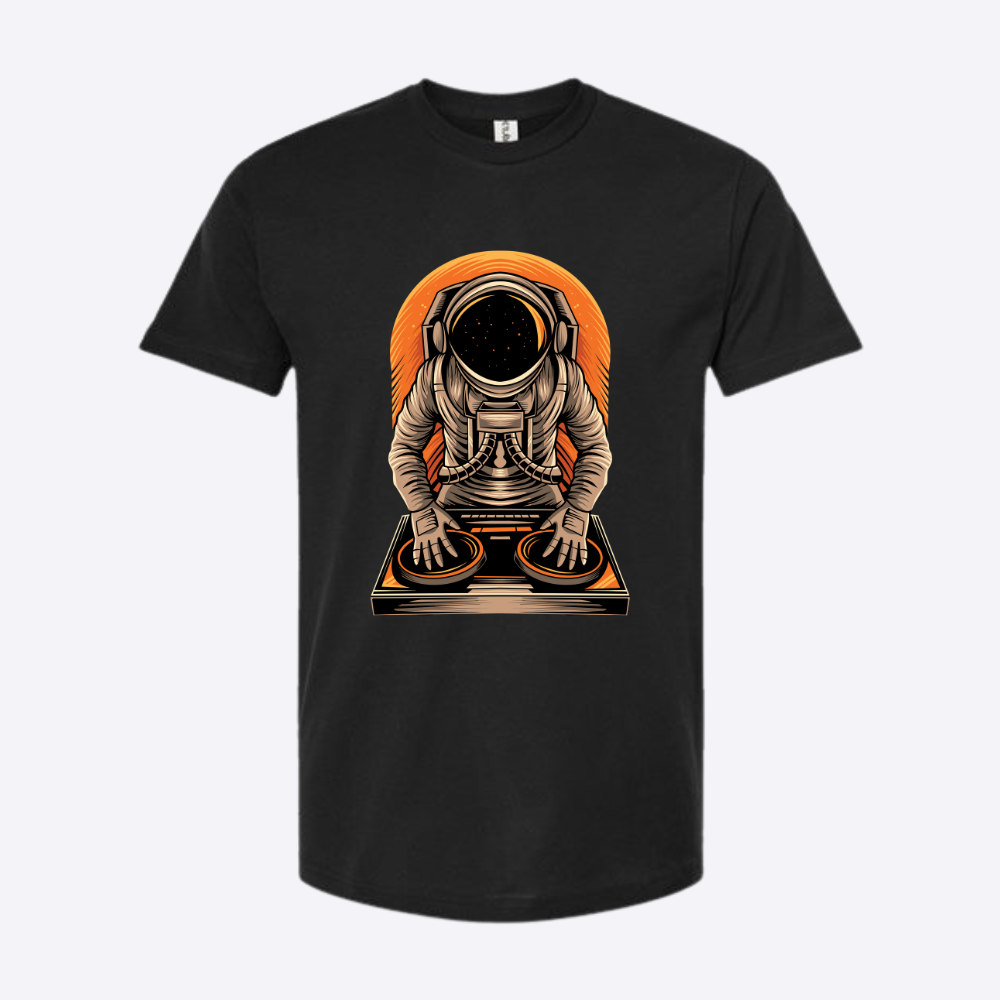 Unisex Astro Dj Fine Black Jersey T-Shirt