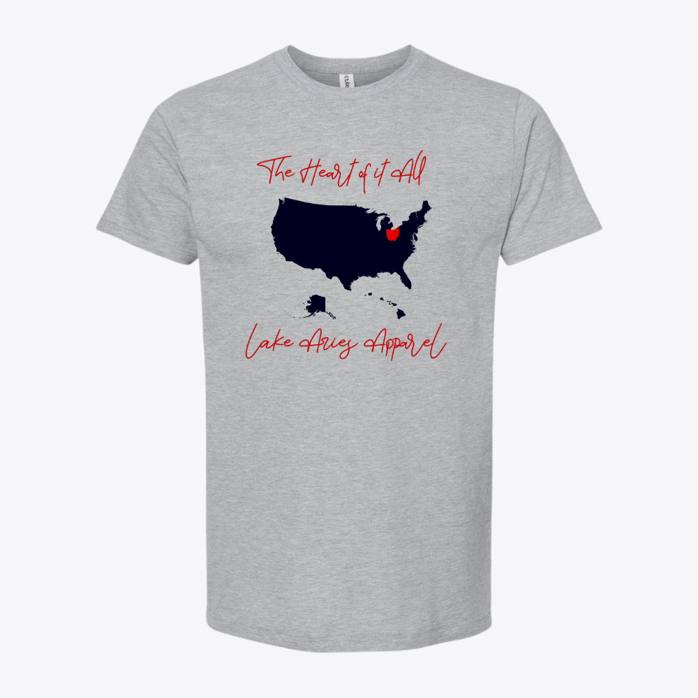 Unisex Ohio Heart Of it All-Recovered Fine Jersey T-Shirt