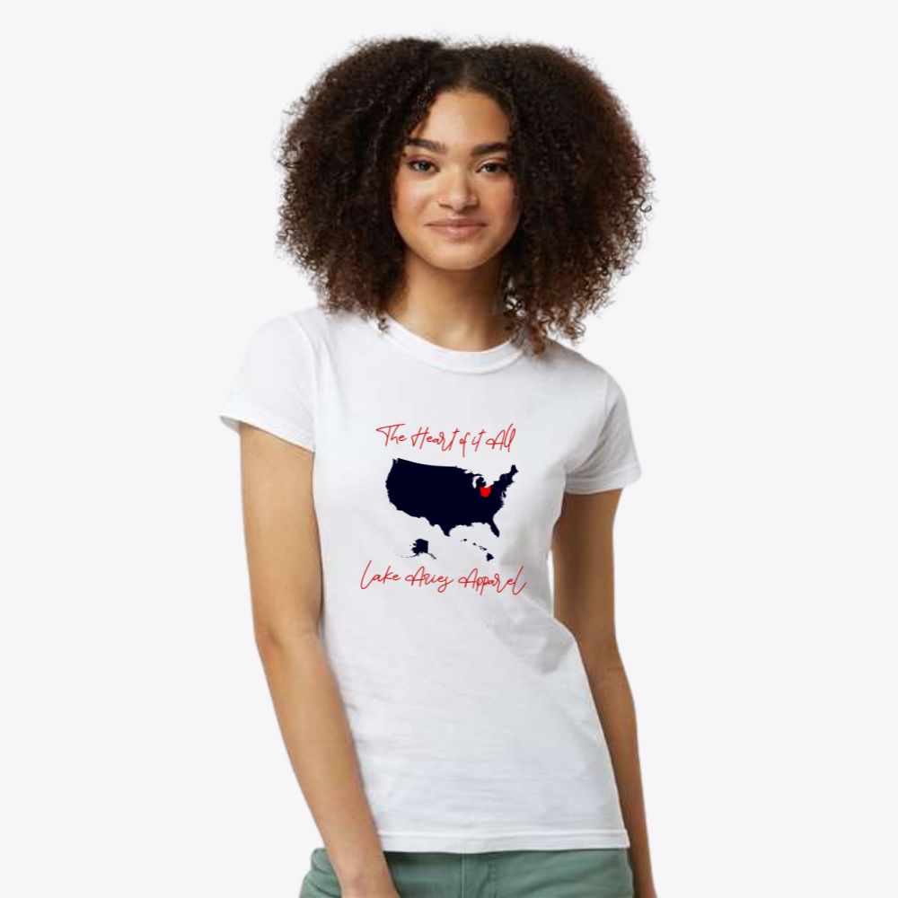 Ladies fit Ohio Heart Of It All-Recovered Fine Jersey T-Shirt