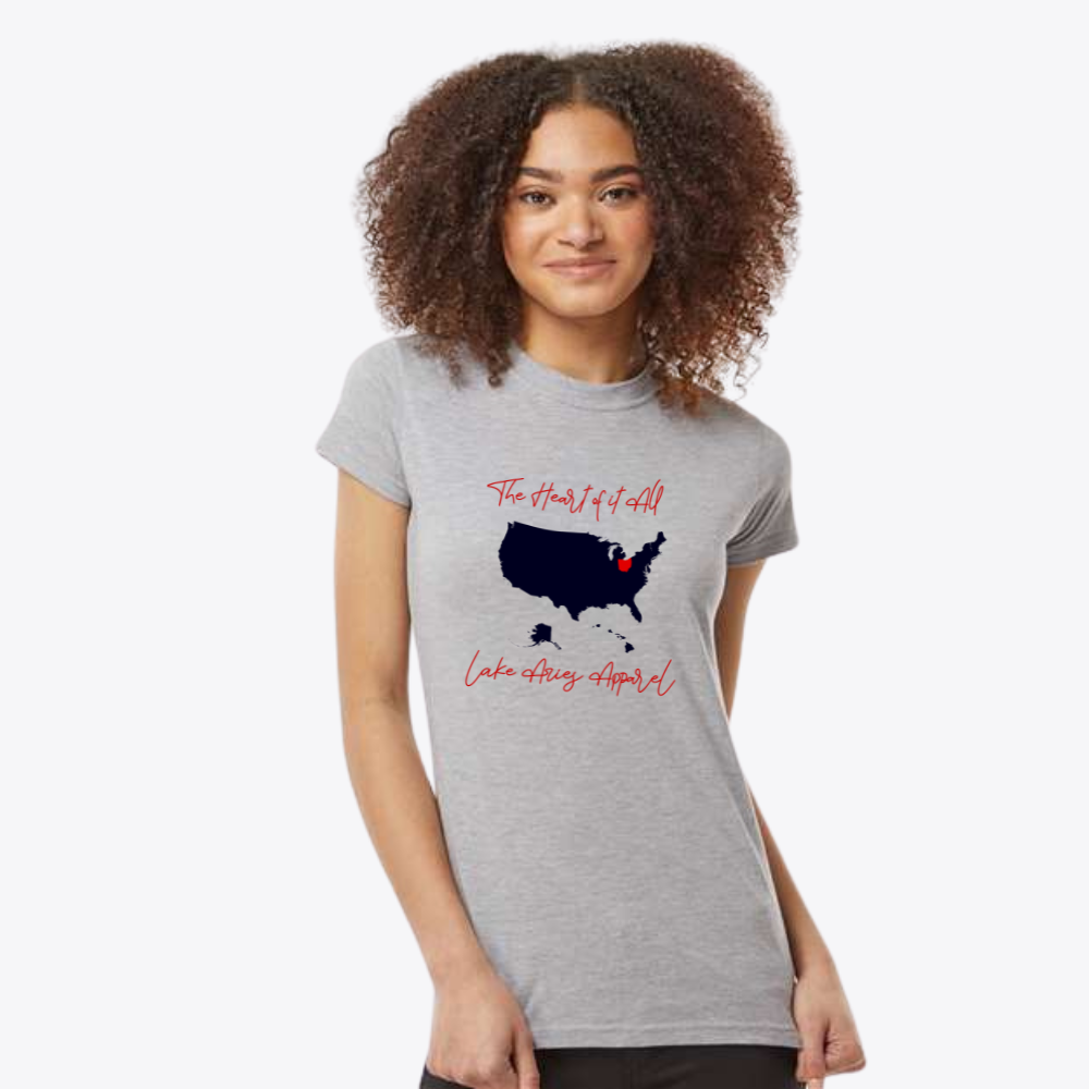 Ladies fit Ohio Heart Of It All-Recovered Fine Jersey T-Shirt