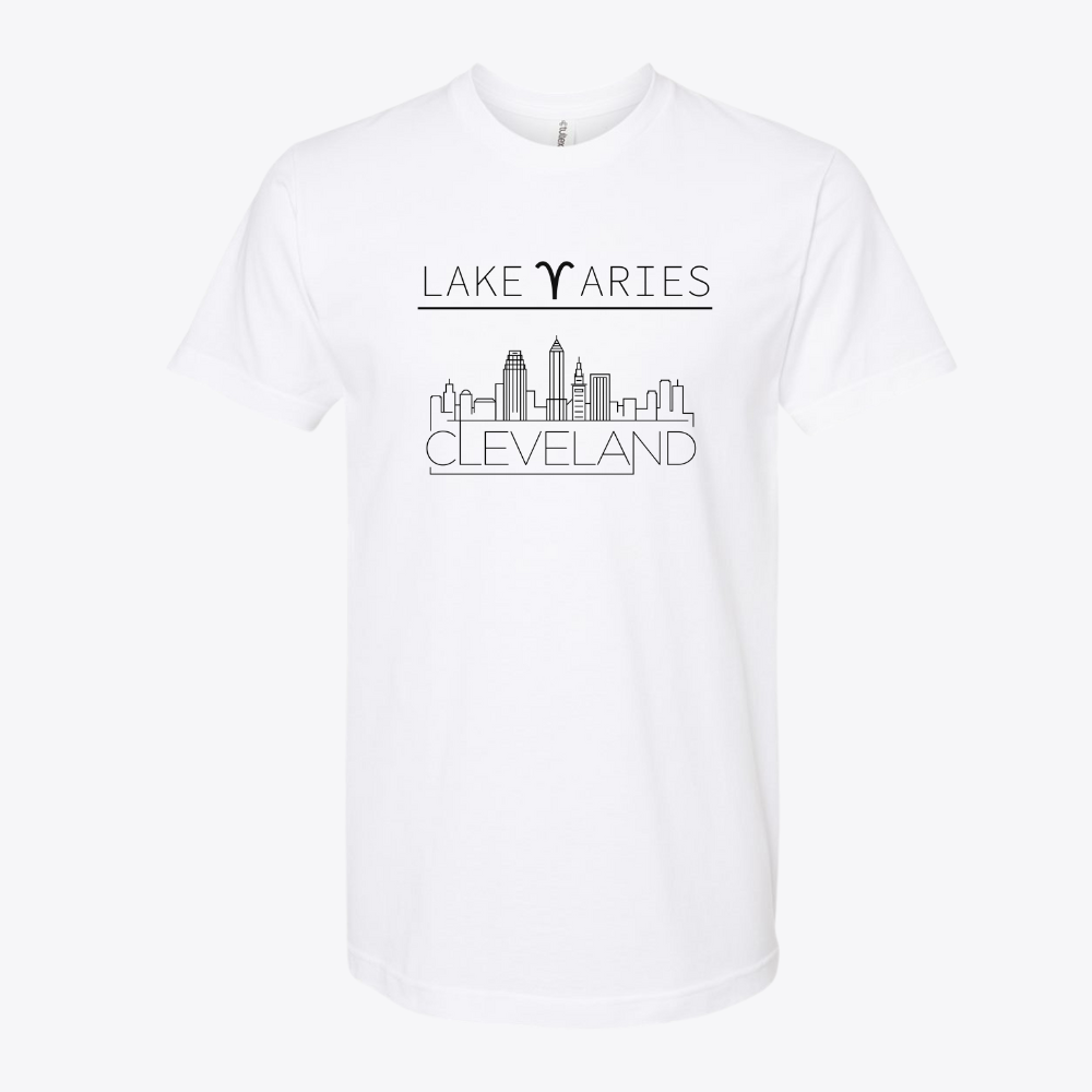 Unisex Lake Aries Cleveland Sky Fine Jersey T-Shirt