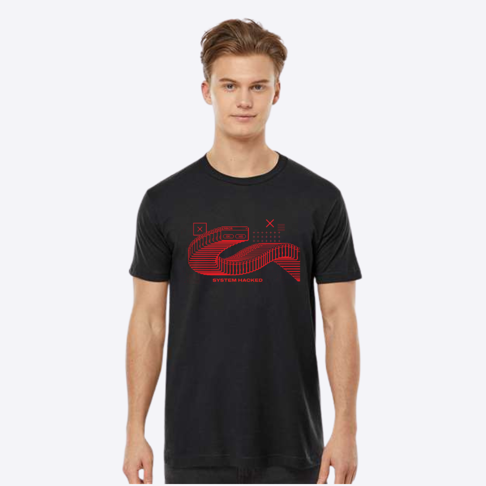 Unisex System Hacked Fine Black Jersey T-Shirt