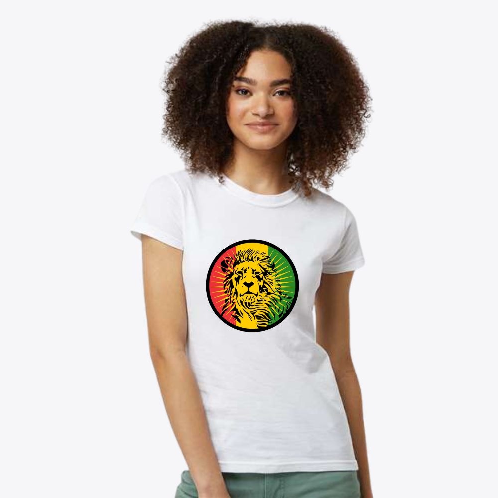 Ladies fit Reggae Lion Fine Jersey Slim Fit T-Shirt
