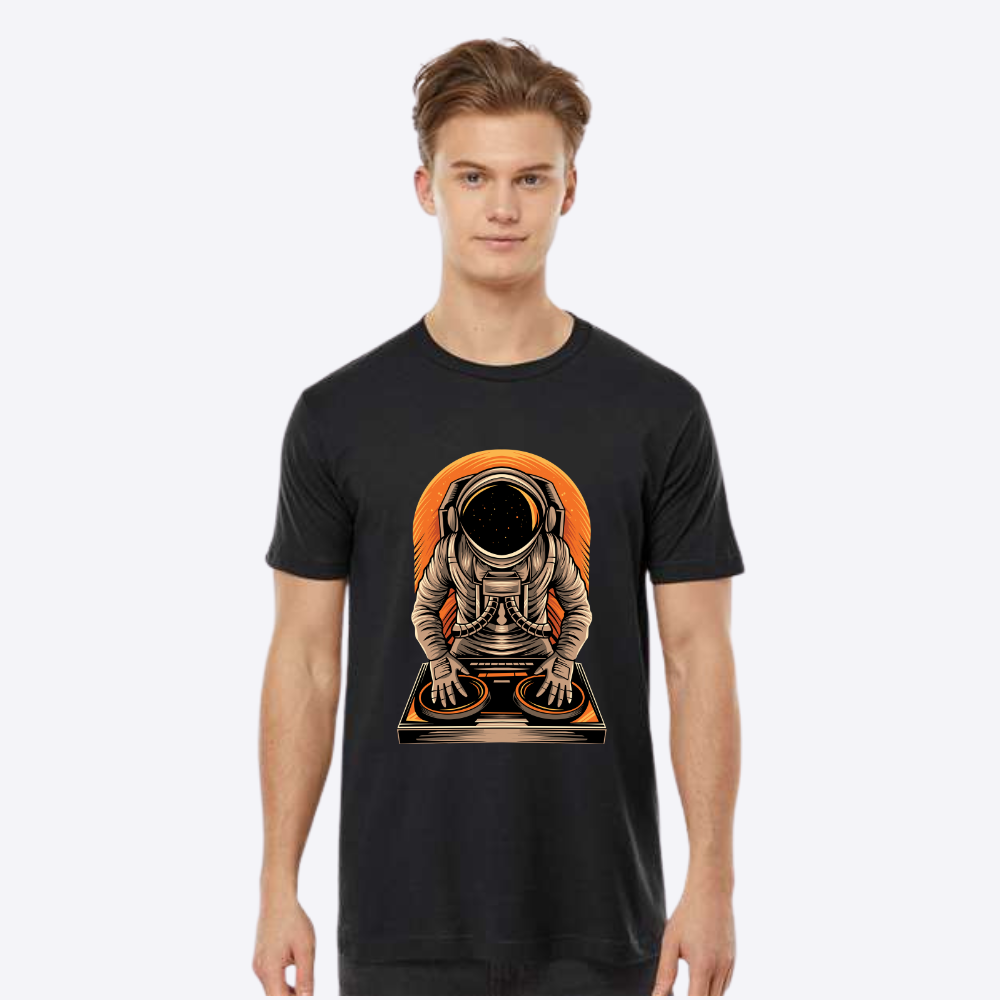 Unisex Astro Dj Fine Black Jersey T-Shirt