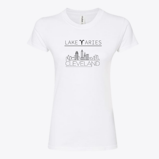 Ladies Fit Lake Aries Cleveland Sky Fine Jersey Slim Fit T-Shirt